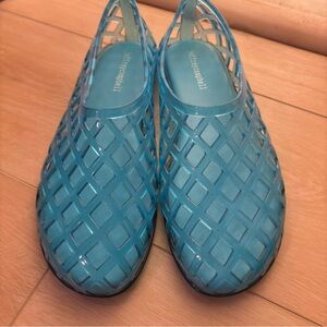 Jeffrey Campbell Teal Lattice Slip-On Flats